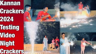 kannan crackers 2024 testing flower pots ground chakkars sparklers diwali night crackers bursting [upl. by Fagen]