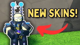 NEW SKINS SHOWCASE OG ELECTROSHOCKER AND LIBERATOR MERC BASE  Roblox TDS [upl. by Yolande275]