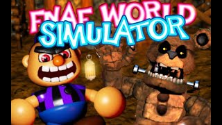 BUBBA AND BROWBOY  FNaF World Simulator 100 Walkthrough PART 4 [upl. by Namsu66]