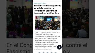 Telesur Sandinistas se solidarizaron con la revolucion bolivariana en el congreso antifacista [upl. by Purdy643]