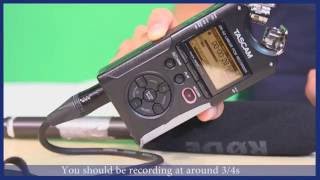 Tascam DR40 Tutorial  Setting Up EXT Mic [upl. by Sigfried390]