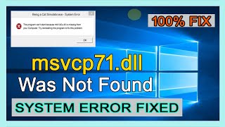 msvcp71dll is missing from your computer [upl. by Yelik]