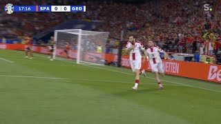 Robin Le Normand Tor Spanien vs Georgien 01 Alle Tore UEFA Euro 2024 Erweiterte Highlights [upl. by Skilken]