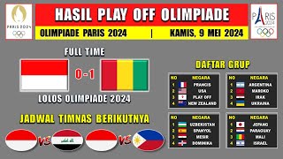 Hasil Play Off Olimpiade 2024 Hari Ini  INDONESIA vs GUINEA [upl. by Ierna916]