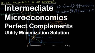 Perfect Complements  Part 2  Utility Maximization  Intermediate Microeconomics [upl. by Corwun703]