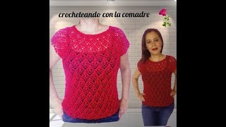 tutorial blusa petalos parte 1 facil y rapido crocheteando con la comadre [upl. by Errol]