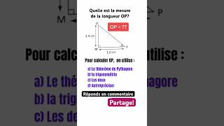 Calcul de l’hypoténusemath mathematics [upl. by Enitnelav]