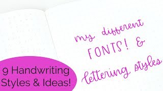 Hand Lettering Fonts My Favorite 9 Handwriting Styles  Bullet Journal Fonts amp Lettering Ideas [upl. by Klusek419]