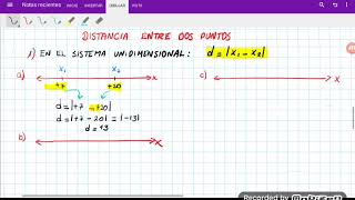 Distancia entre dos puntos sistema unidimensional [upl. by Kamat]