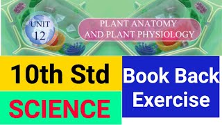 10th Std  Science  Plant Anatomy and Plant Physiology  Book Back Exercise [upl. by Alten]