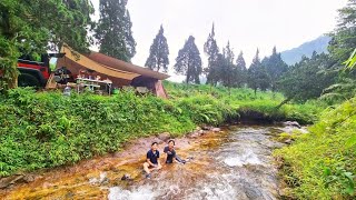 Camping Di Sari Ater Campervan Park Blok Riverside D  Bisa Berendam Di sungai nya Langsung [upl. by Ttenaej]