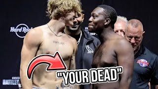 DEJI Vs VINNIE HACKER  FACE OFF GETS HEATED LIVE WEIGH IN [upl. by Neirda858]