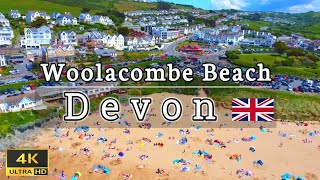 Woolacombe Beach 4K North Devon UK 🇬🇧 [upl. by Gerrit]