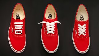 4 COOL SHOE LACE STYLE VANS AUTHENTICERA  Shoe lacing tutorials for 5 holes [upl. by Verine377]