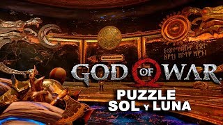 GOD OF WAR Puzzle del sol y la luna en el Templo de Tyr VRJUEGOS [upl. by Carol69]