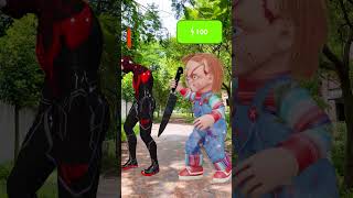 SpiderMan Punch  Spidergirl Faces Chucky With Super Hero 3D shorts spiderman chucky [upl. by Nairod]