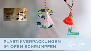 DIY Schrumpffolie Anhänger aus Plastikverpackung im Ofen Schrumpfen  Last Minute DIY Geschenkidee [upl. by Corissa]