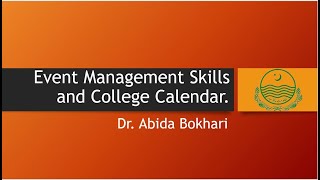 Event Management Skills and College Calendar [upl. by Jemine]