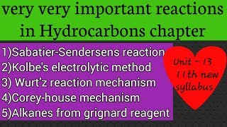 Very very important reactions in hydrocarbonssabatierwurtzkolbe methodcorey house from grignard [upl. by Dnomhcir]