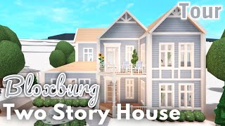 Bloxburg  Blue Two Story House Tour [upl. by Auqenehs]