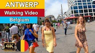 🇧🇪 ANTWERP Belgium Walking Tour 4K 50fps UHD  with Captions [upl. by Corilla]