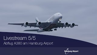 Abflug A380 am Hamburg Airport  Livestream 55 [upl. by Niriam]