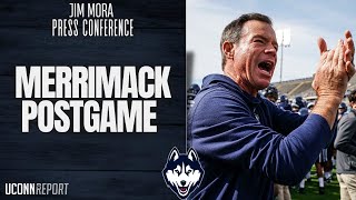 Jim Mora talks Merrimack Postgame  UConn Huskies Football [upl. by Southworth964]