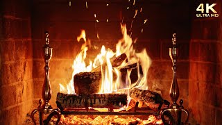 🔥 Christmas Fireplace Burning amp Crackling 🎄 4K Yule Log Christmas Fireplace Ambience [upl. by Niwrad438]