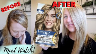 HOW TO ADD HIGHLIGHTS TO HAIR AT HOME FOR BEGINNERS WITH NORDIC Blonde Streaking Kit [upl. by Riess]