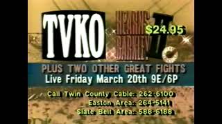 Hearns vs Barkley II TVKO PPV Viewers Choice Commercial March 1992 [upl. by Kandace]