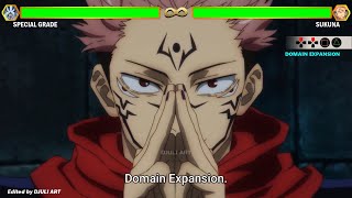 Sukuna vs Special Grade WITH HEALTHBARS  JUJUTSU KAISEN [upl. by Notyap294]