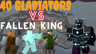 40 Gladiators VS Fallen King EPIC ASMR  Roblox Tower Defense Simulator [upl. by Jamie281]