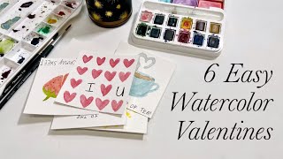 6 Easy Watercolor Valentines [upl. by Yasmeen]