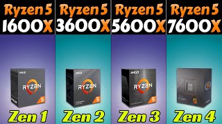 R5 1600X vs R5 3600X vs R5 5600X vs R5 7600X  How Much Performance improvement [upl. by Roda]