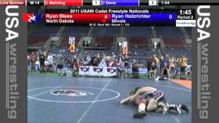 Cadet Freestyle 135  Ryan Blees ND vs Ryan Holzrichter IL [upl. by Burkle102]