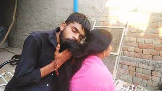 Long Hair Romantic Short Video 2  Long Hair Play And Smelling By Man  long Hair Kavita [upl. by Berglund964]