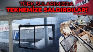 YUNAN SAHÄ°L GÃœVENLÄ°K BOTU TEKNEMÄ°ZE SALDIRDI  TEKNEMÄ°Z PARAMPARÃ‡A  TÃœRK SULARIMIZDA YAÅANANLAR [upl. by Robb]