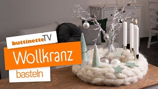 Adventskranz aus Wolle gestalten  buttinette TV DIY [upl. by Adaline]