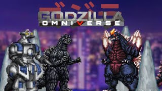 Godzilla 90s and Moguera vs SpaceGodzilla Godzilla Omniverse [upl. by Elyrehc]