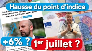 Vers 6 de hausse du point dindice de la fonction publique au 1er juillet 2023  fonctionnaire [upl. by Naerda]