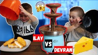 DEVRAN VS ILAY CHOCOLADE FONDUE CHALLENGE  LAKAP JUNIOR [upl. by Shepherd]