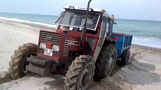 TÜRK FİAT 7056 Zorlanıyor traktör çekişmeleri синий трактор fire truck tractor [upl. by Edlihtam]