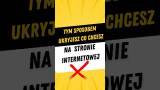 Tak ukryjesz każdy element na stronie Wordpress stronainternetowa poradnik wordpress tip www [upl. by Avah]