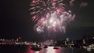 New Years Eve Sydney 9 PM fireworks light up Sydney Harbour  NYE family fireworks 2024 [upl. by Nanaek]