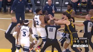 Klay ThompsonampDraymond Green vs Jaden McDanielsampRudy Gobert FULL FIGHT EJECTIONS [upl. by Lela]