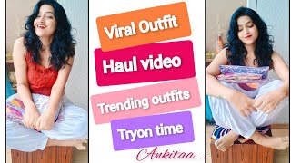 trending outfits Haul  Viral outfits  Tryon with Ankitaa 🎉 [upl. by Eelinnej660]