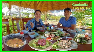 Overnight In Stueng Saen City And Lunch At Chomrern Kaknika Kompong Thmor  Fresh Vegetable [upl. by Kristian]