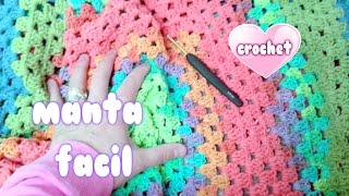 COMO HACER MANTA RAPIDA Y FACIL A CROCHET SIN COSER quotcrochet blanket for beginnersquot💗💗💗 [upl. by Thomey]