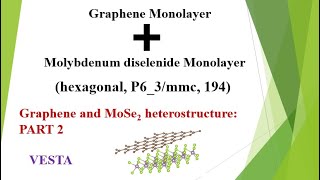 Addtion of graphene amp Molybdenum diselenide monolayers using VESTA  PART 2 [upl. by Nonek]