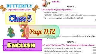 Lesson 1— India  Activity 1 amp 2  Butterfly Class 5 English Page 1112  West Bengal Board [upl. by Vas654]